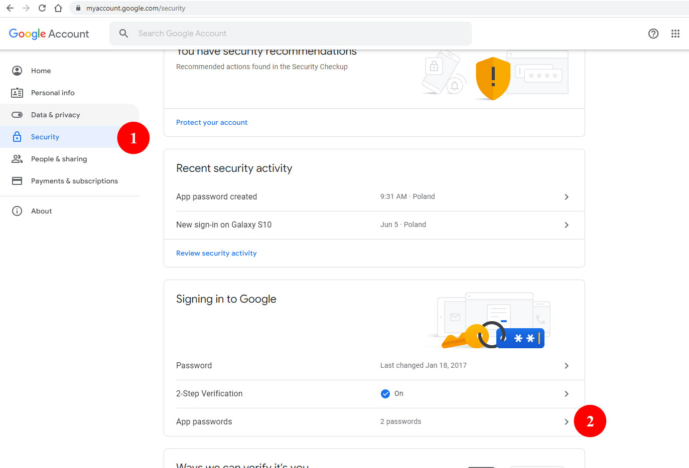 Account Activity Log when requested through Verified Email