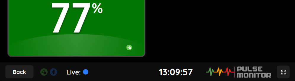 The Live indicator in the bottom bar.
